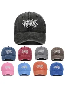 New Retro Washed Gothic Street Punk Punk Hip-Hop Baseball Cap Embroidered Fashion Versatile Snapback Hat