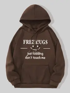 Women's Letter Print Thermal Lined Hoodie, Fashion Casual Drawstring Pocket Hooded Sweatshirt for Daily Holiday Outdoor Wear, Women Clothing for Fall & Winter, Graphic Print Hoodie