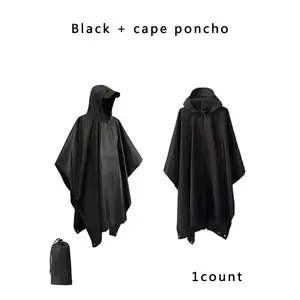 3 In 1 Hooded Waterproof Raincoat With Storage Bag, Lightweight Outdoor Coat For Camping Hiking Climbing