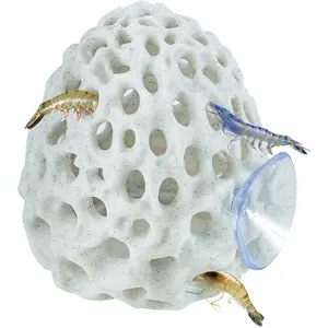 Shrimp Dome Hide Shrimp Hides for Aquarium Betta Fish Hideout with Suction Cup Betta Habitat Tank Ornament Aquarium Decor for Small Fish Guppy Hiding Resting (White)