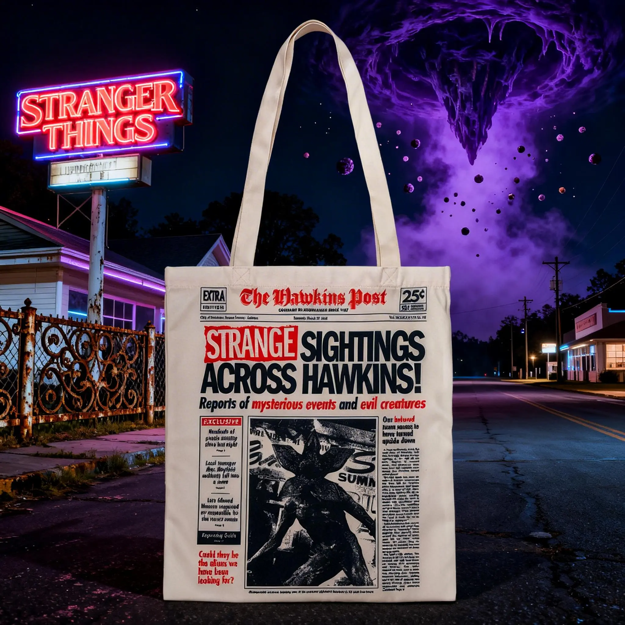 Stranger Things Officially Licensed Character Totes Handbags Demogorgon Cute Cartoon Character Shoulder Bag For Women Crossbody Tote Vintage Style Purse For Fans Gift 1Pc Netflix
