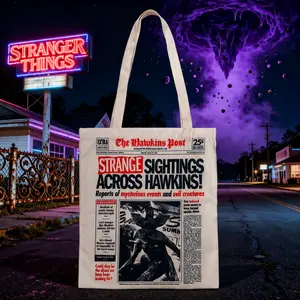 Stranger Things Officially Licensed Character Totes Handbags Demogorgon Cute Cartoon Character Shoulder Bag For Women Crossbody Tote Vintage Style Purse For Fans Gift 1Pc Netflix