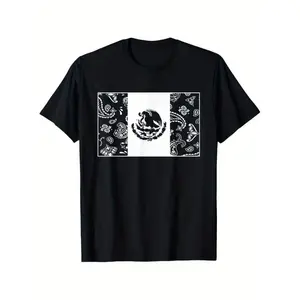 100% Cotton T-Shirt with Mexican Flag & Paisley Bandana Design