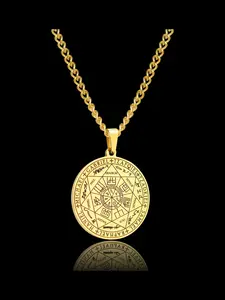 Solomon Protection Seal Pendant Necklace, Stainless Steel Jewelry for Party, Daily Clothing Decor, Trendy All-match & Exquisite Jewelry for Birthday Gift, Elegant Necklace