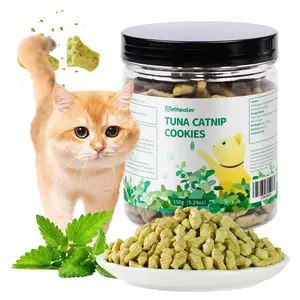 5.29oz Cat Grass Treats for Indoor Cats,Hairball Control Natural Salmon & Catnip Flavor Healthy Kitten Snacks Crunchy Training Biscuits for Dental Cleaning