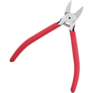6 Inches Wire Cutters with Longer Flush Cutting Edge, Flush Cutter Tool with Spring Grip for Electronics, Powerful Cutting Pliers for Crafts, Precision Side Cutter for Copper, Plastic, and Zip Ties