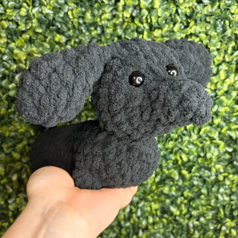 Handmade Amigurumi Crochet Dachshund Plush, Unique Crafted Plush Yarn Wiener Dog Stuffed Animal, Cute Gift for Toy Collectors