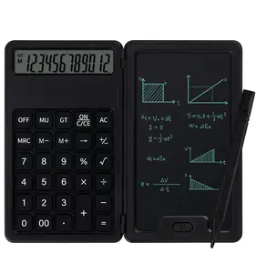 Desk Portable Basic Calculator with Notepad and Stylus, 12 Digit Large Display Multi-Function for Office, School, Home & Basic Financial