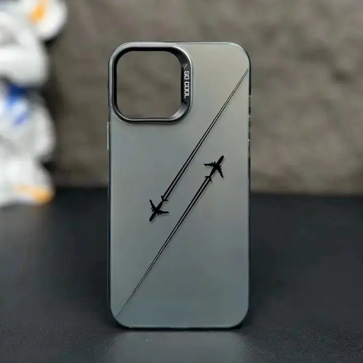Simple Airplane Pattern Phone case for iPhone 16 Pro Max 15 Plus 14 13 12 11 XR XS Full Body Protection Anti-Scratch PC Smartphone Cover Gifts for women men girls boys