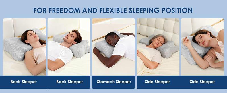 【JIAAO】Adjustable Cervical Pillow Cozy Sleeping for Neck Pain Relief, ergonomic pillow Memory Foam Neck Pillow pillow