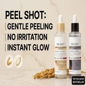 buy one get one Peel Shot Glow Rice Ampoule Duo - Peel Shot Gentle Exfoliator for Glowing, Smooth Skin | Blackhead Whitehead Care