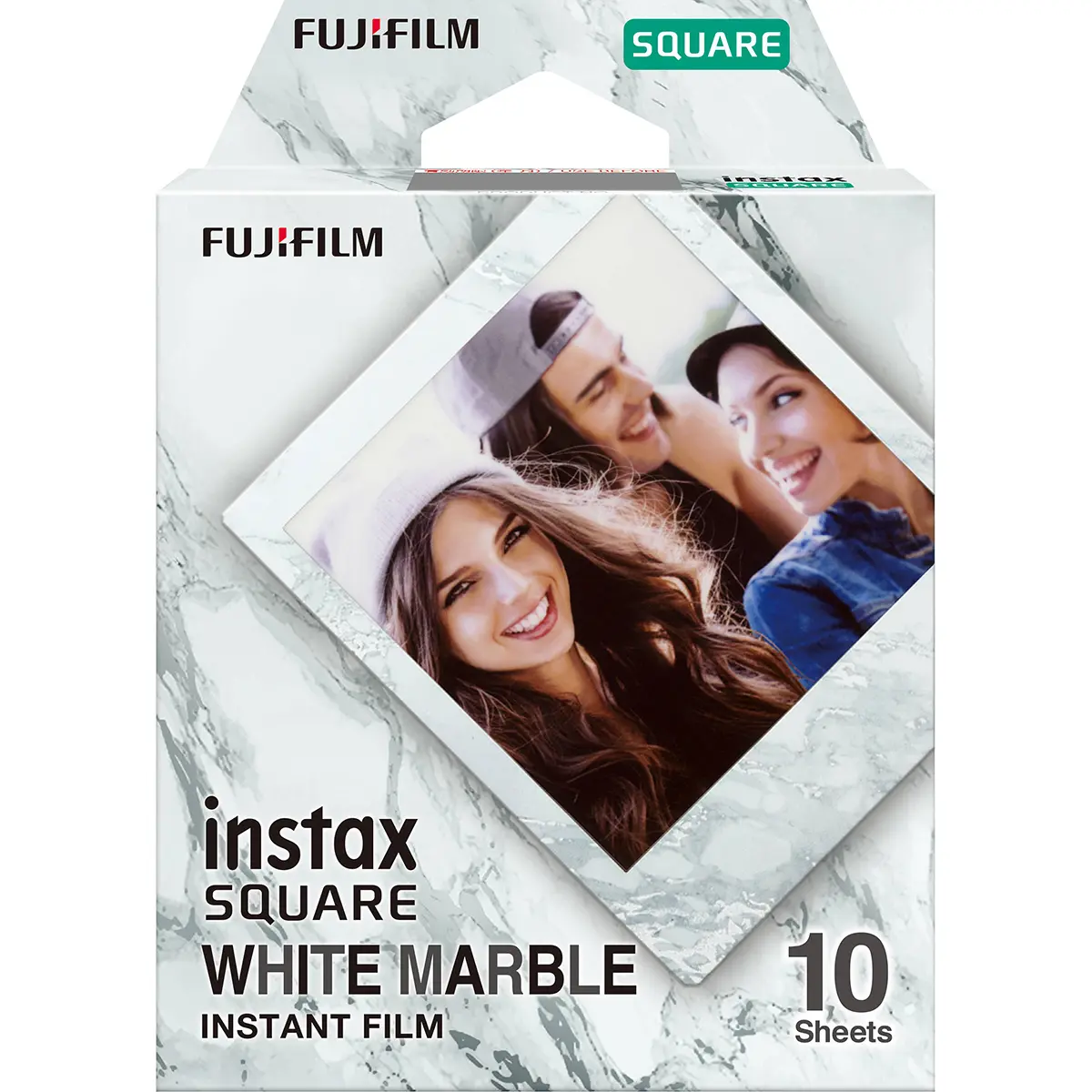 Fujifilm Instax SQUARE White Marble Instant Film, 10 Exposures