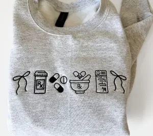Pharmacy icon Aesthetic Comfort Sweatshirt Casual Crew Neck. Pharmacist/ pharmacy tech Long SleeveCasual Comfortable Casual Wear - Cute, Tops, Hoodie