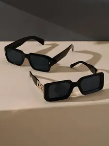 Unisex Street Trend Square Frame Sunglasses (2 Pairs), Trendy Casual Sunglasses for Everyday Use, Fashion Accessories for Outdoor Activities