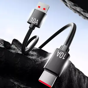 120w Type-C Charging Cable Nylon Braided Design,10a Fast Data Transfer & Charging, Compatible with Samsung Galaxy, Huawei, Xiaomi, Android Type-C Phones