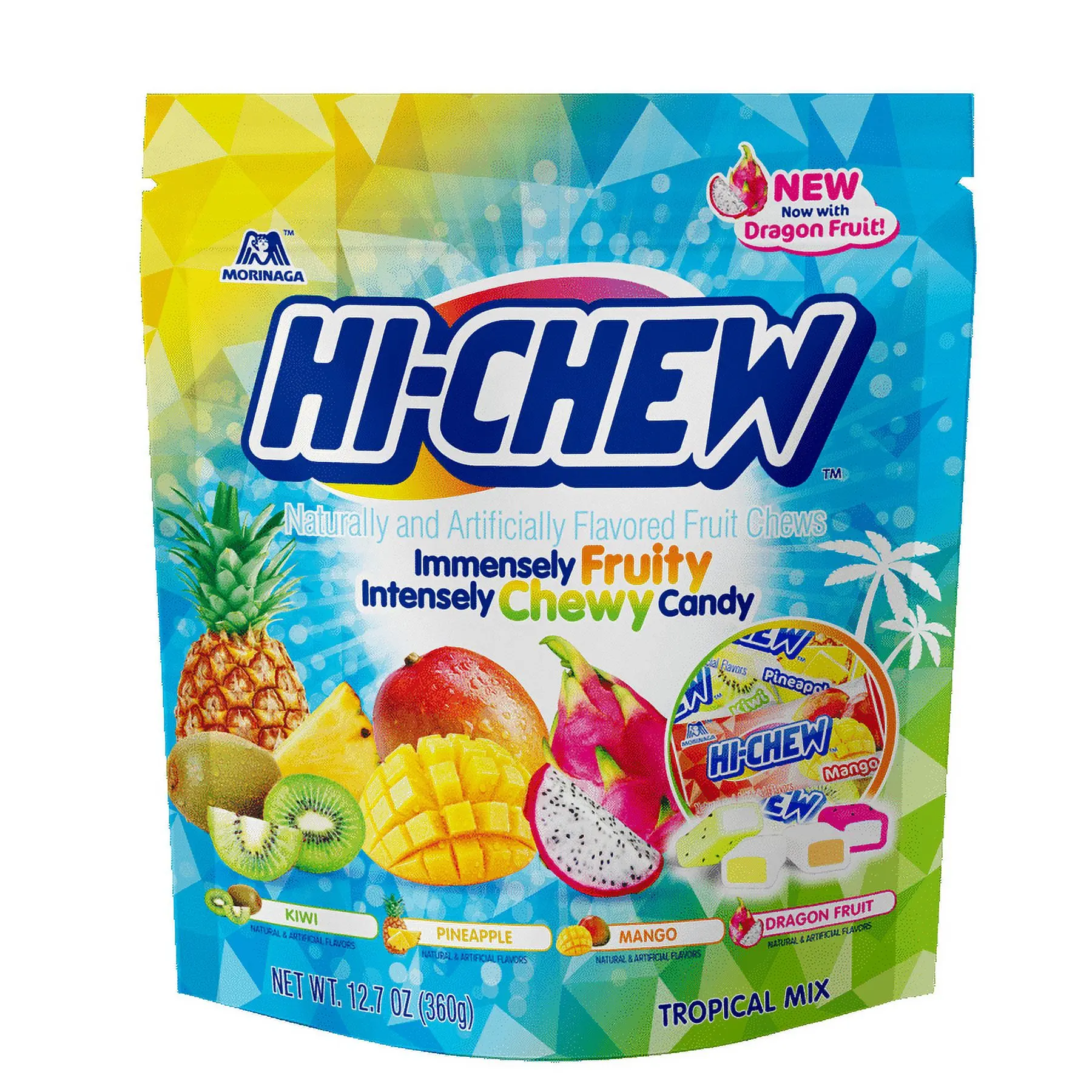 (4 pack) Hi-Chew Tropical Mix Chewy Candy, 12.7 oz, Bag