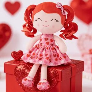 Gloveleya Valentine gift Doll Plush Baby Dolls Baby Girl Gift Soft Pink Cuddle Doll Cute Heart Dress Princess Toy Romantic Valentine’s Day Gift Idea for Kids 0–6 Years Sweet Love Present for Daughters Toddlers Birthday Holiday Surprise Room Decor