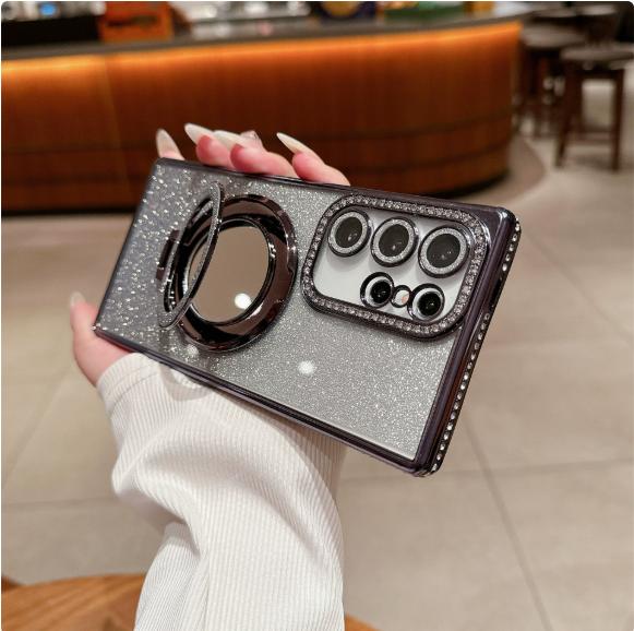 Compatible with S26Ultra/S25Ultra/s24 /s23 /s22 Mirror Stand Glitter phone case -HN-SX414-1