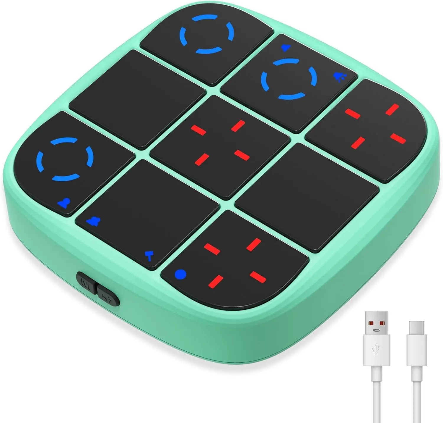 Rechargeable Tic-Tac-Toe Bolt Game, Upgraded 4-in-1 Handheld Puzzle Console, Electronic Educational Memory Game, Portable Travel Car Ride Board Games for Kids Adults (Cyan)