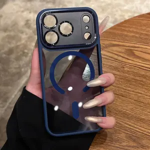 【iPhone 17 Phone Case】 Luxurious Transparent Protective Case Suitable for iPhone 17 Pro Max 16 15 Magnetic Silicone Soft Edge Anti-Fall Case iPhone Air Shockproof Hard Case
