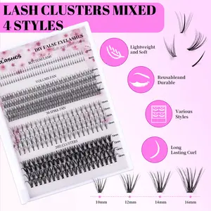 JJM-006 404 Clusters Large Capacity False Eyelashes Lower Eyelashes Little Devil Single Cluster Segment DIY Eyelashes Mixed Makeup Eyelash Extensions Eyelashes Extensions Cosmetic