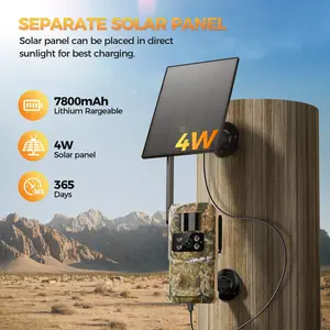 SeeVision 4G LTE Cellular Trail Camera with 360° View FHD Live Streaming Solar Panel Night Vision Motion Detection Two-Way Audio for Hunting & Outdoor Security