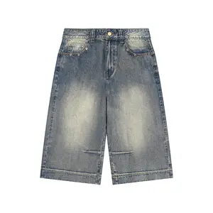Baggy Denim Shorts w/ Logo