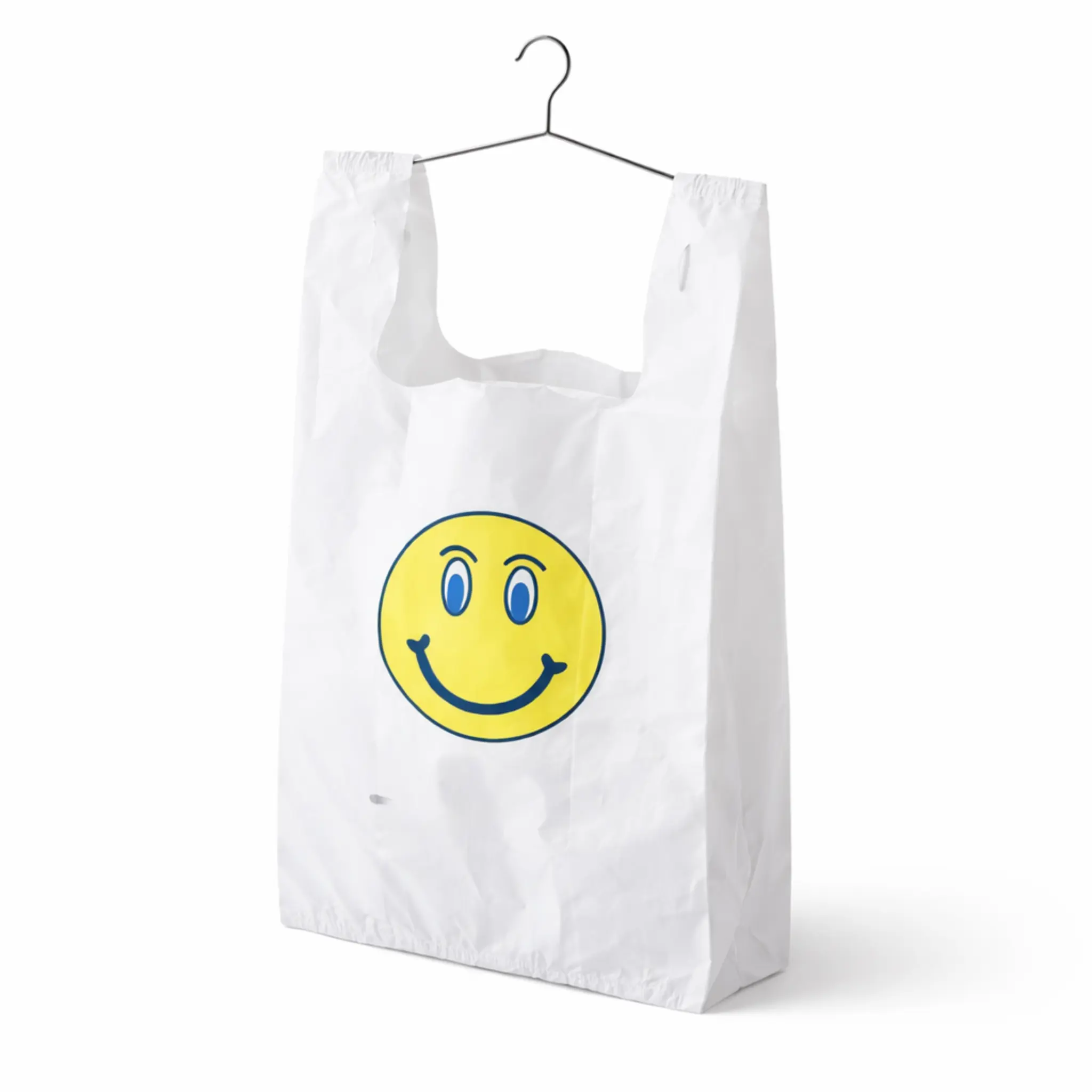 White T-Sack Happy Face 12X7X22 15 Mic - 800/Case
