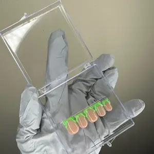 French Tip with 3D Design Press on Nail Art Kit Manicure Nail Care Cutics Cosmetic