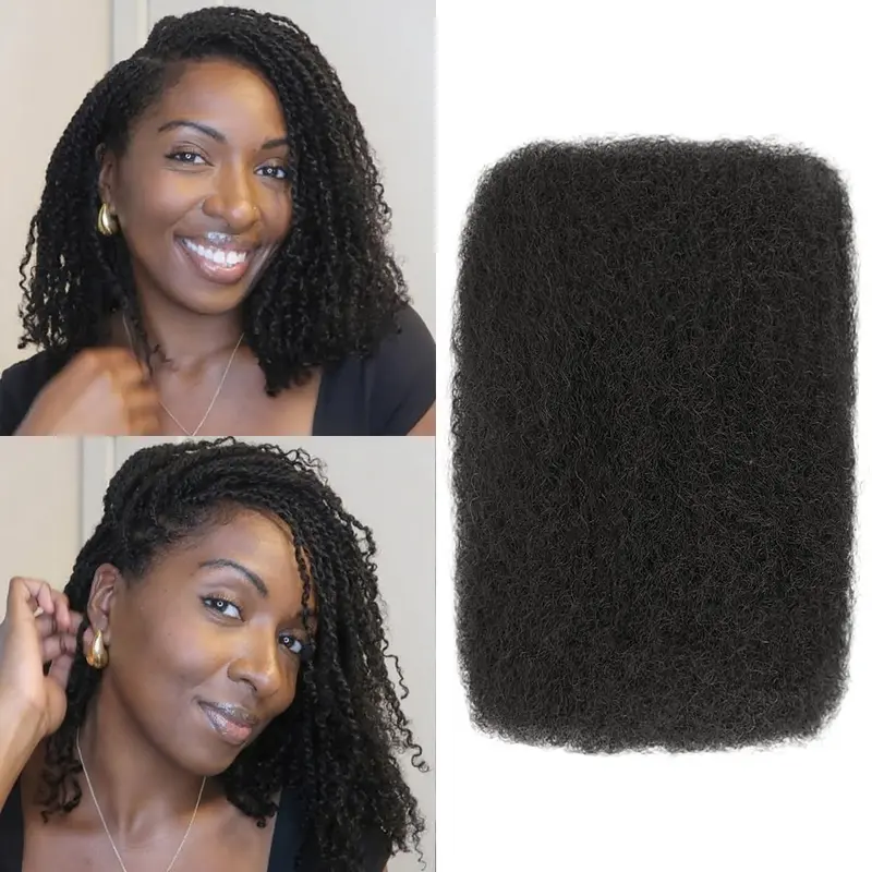 Ethnic Human Hair Extensions & Pieces, Short 12in-20in #1b #99J Afro Kinky Bulk, 50g/Pack 100% Real Kinky Curly Hair for Braids & Loc Repair, Fragrance-Free, Dyeable/Bleachable, Bouncy, Compatible with Micro Locs & Mini Twist