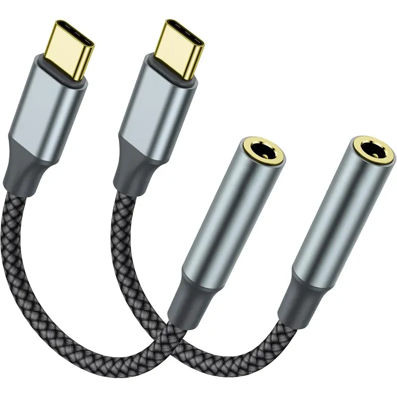 USB C to 3.5mm Headphone Jack Adapter, USB-C to Aux Audio Dongle for Smartphones and Tablets, Compatible with 16 Pro, 15 Pro, Galaxy S Series, Pixel, iPad Pro, MacBook