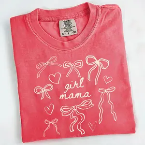Comfort Colors Coquette Girl Mama Shirt, Cute Girl Mom Shirt, Mother’s Day Shirt, Gift for Moms