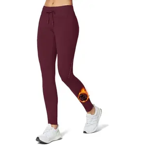 baleaf Women's 25"/27" Fleece Lined Leggings Water Resistant High Waisted Thermal Base Layer Warm Winter Tights Ski Hiking Pants with Pockets Home Lounge Outdoor