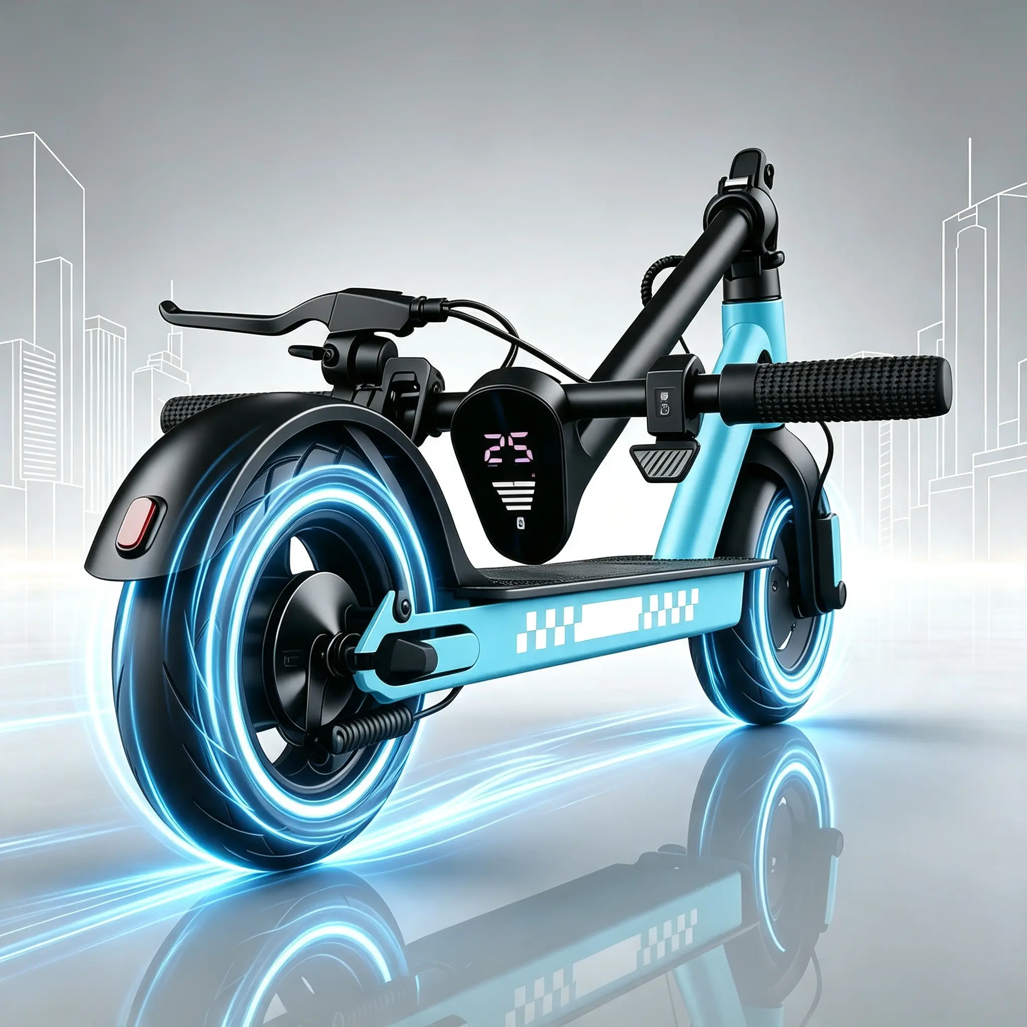 Foldable Electric Commuter Scooter - 10-Inch Solid Tires,350W Motor, 21 Mi Range, 19MPH Speed, Smart APP Control, Dual Brake System, LED Lights