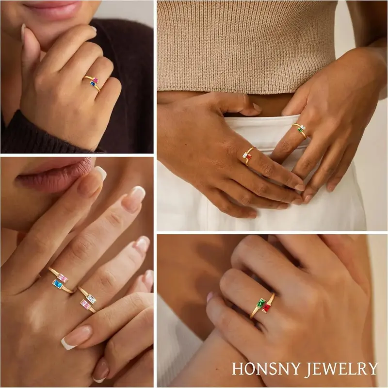 Gold Birthstone Rings for Women Non Tarnish 14K Gold Plated Adjustable Emerald Ring Cubic Zirconia Gemstone Promise Ring for Her Engagement Personalized Waterproof Jewelry Gifts for Birthday Gold Birthstone Rings for Women Non Tarnish 14K Gold Plated Adjustable Emerald Ring Cubic Zirconia Gemstone Promise Ring for Her Engagement Personalized Waterproof Jewelry Gifts for Birthday