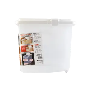INOMATA 10kg Rice Dispenser with Wheels, Large Capacity Airtight Rice Storage Container, Kitchen Food Organizer, Made in Japan