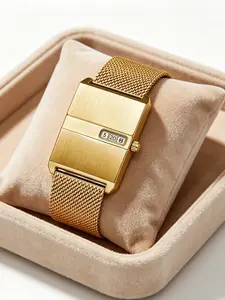 New Women's Metal Square Digital Quartz Watch, Fashion Casual Daily Wear, High Aesthetic Waterproof, Multiple Colors Available