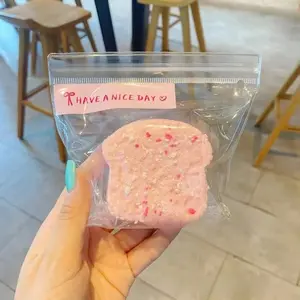 Multi-Color Sugar Crumb Decorated Toast Bread Squishy Toy, Soft and Chewy Stress Relief Toy, Portable and Convenient, Perfect Gift for Holidays