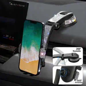 New Car Phone Holder, Smartphone Holder, Adjustable Horizontal and Vertical, Water Drill Embellished, Compatible with All Phones, Perfect Gift Choice, Car Phone Mount