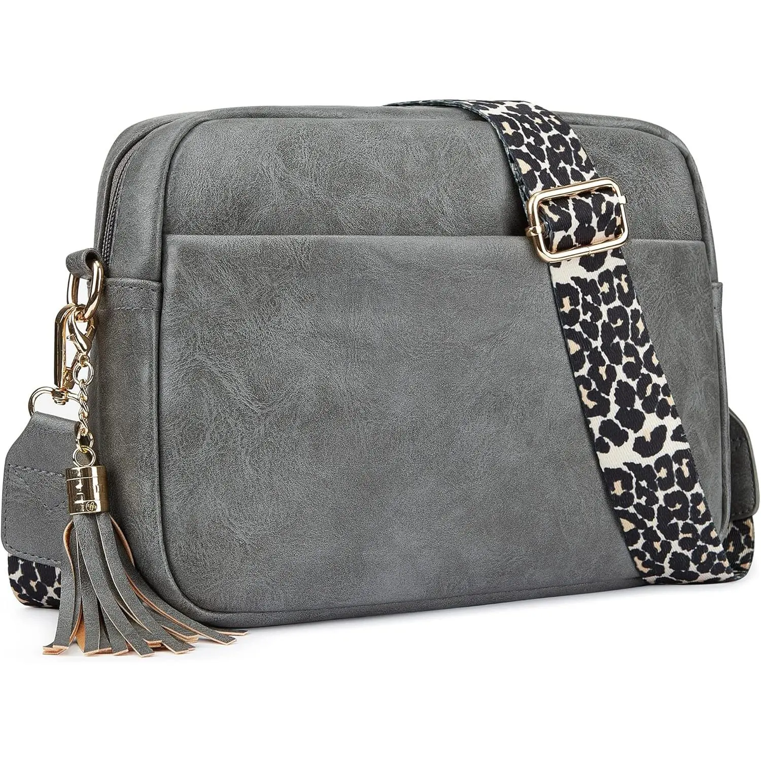 Women's Leather Crossbody Bag Zipper  Camera Purse