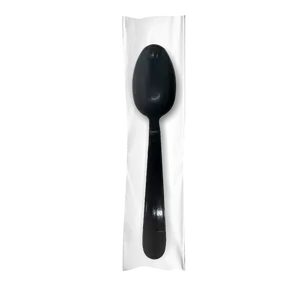 CCF Individual Wrap Heavy Duty PP Plastic Spoon - Black 1000 Pieces/Case
