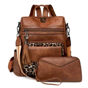 [Large Backpack Purse] Large Designer Backpack Purse For Women |           Fashion Tassel Ladies Shoulder Bags Travel Bag