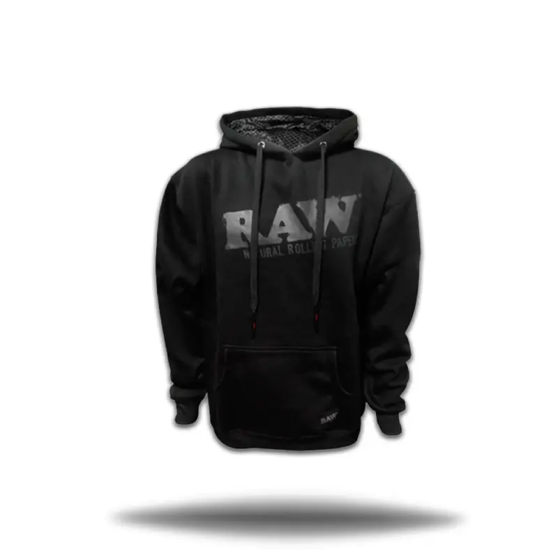 RAW BLACK COTTON HOODIE WITH BLACK LOGO XL - Men's Casual Hooded Sweatshirt for Everyday Wear