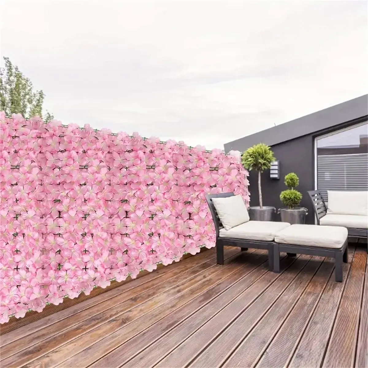 Artificial Flower Fence, 1 Count Faux Flower Fence, Decorative Flower Fence for Balcony, Garden, Outdoor Wedding, Party Decoration, Garden Accessories, Decorative Garden Fences