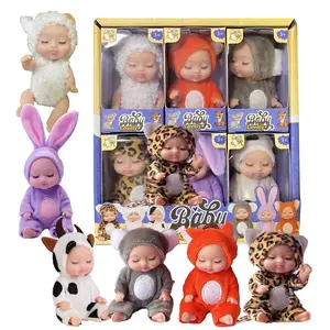 Kids Dolls Cute Doll 6-Piece Fairy Princess, 3.5-Inch Reborn Sleep Doll, Lifelike Newborn Doll, Girls' Princess Toy, Gift Box, Birthday Gift