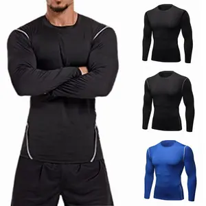 Cool Dry Base Layer for Men, Breathable Long Sleeve Compression Shirts Crew Neck Athletic Undershirts for Sports and Gym