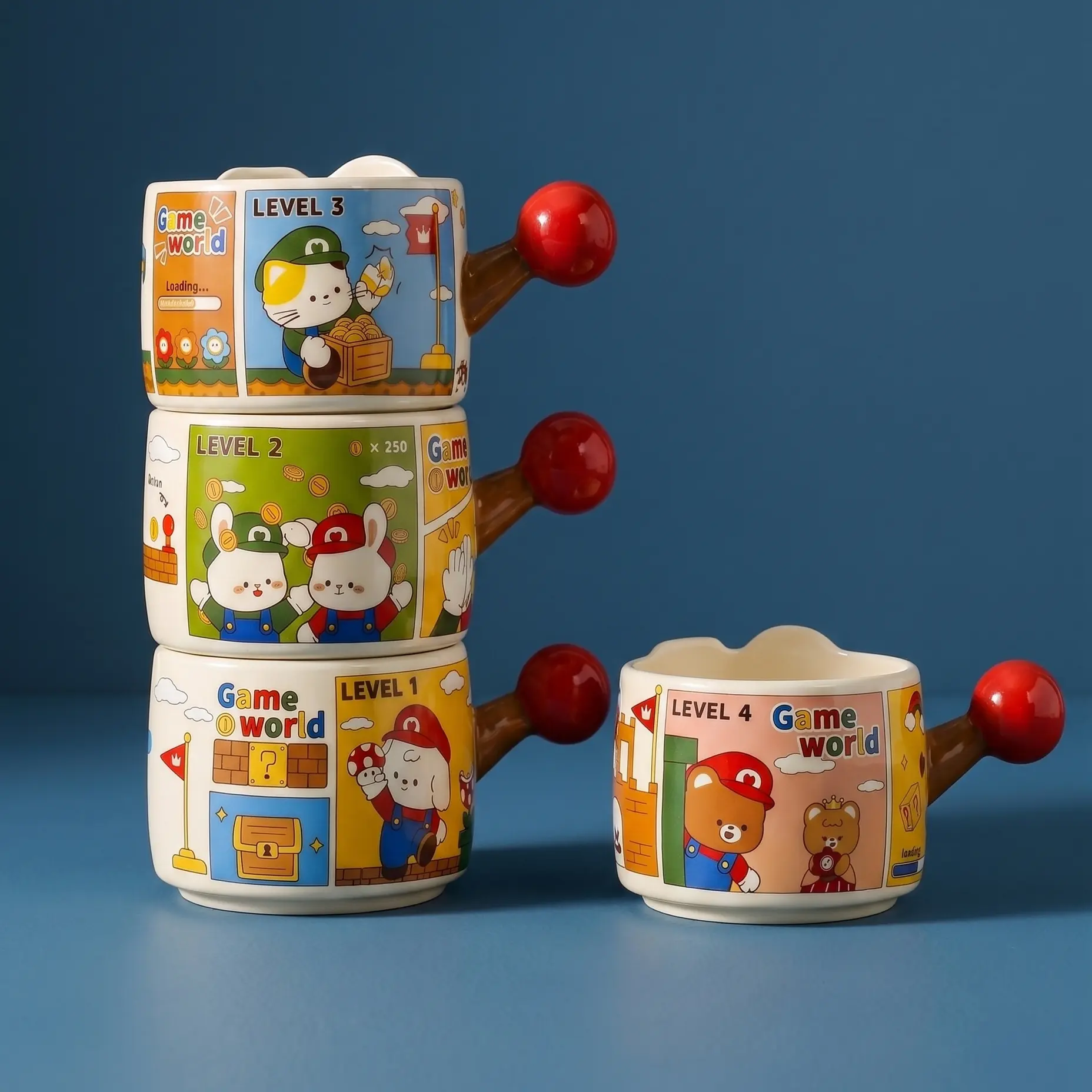 Game World Illustrated Ceramic Stacking Mug · 11.8 oz