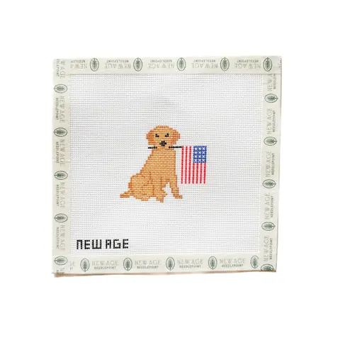 Patriotic Golden Retriever Canvas