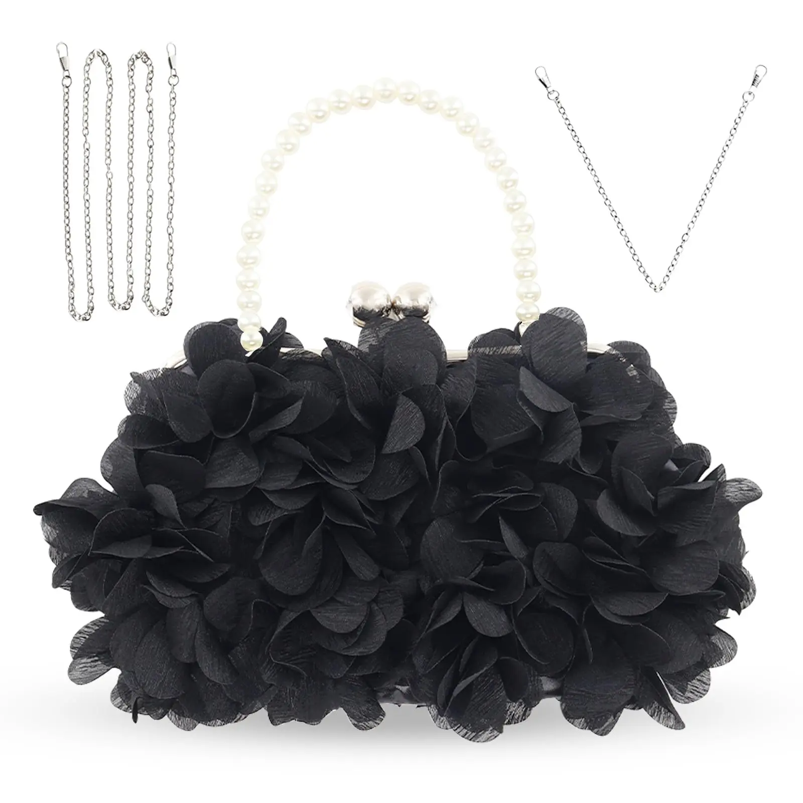 Women’s Elegant Evening Purse – Small Floral Clutch Bag with Detachable Chain, Perfect for Wedding, Party, Prom – Vintage Style