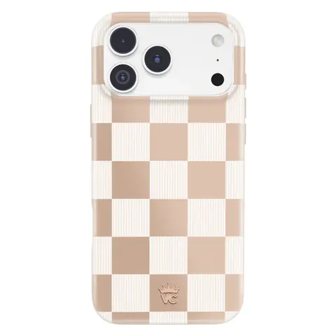 Velvet Caviar Nude Vibe Checker Smartphone Cover - Cute Shockproof Drop Protection Accessory for iPhone 18 Pro Max, 18 Pro, 17, 16, 15 & More Wireless Cellphone Devices